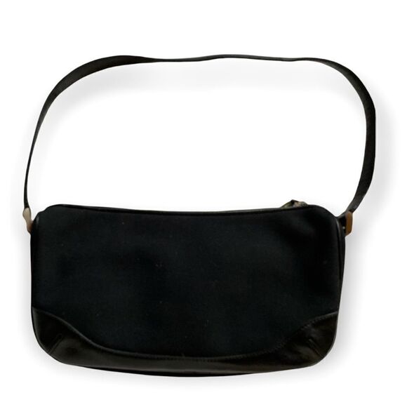 Ellen Tracy black canvas shoulder bag - Picture 2 of 3